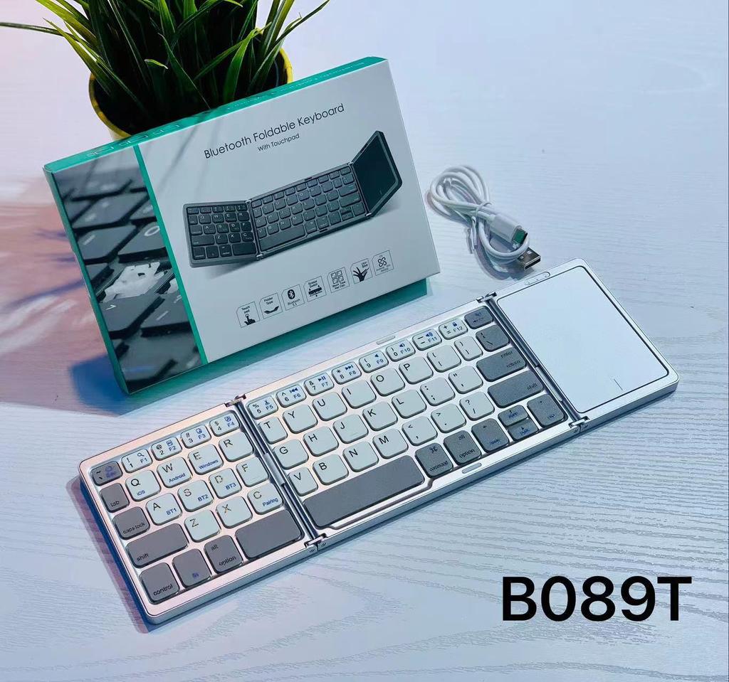 Compact Rechargeable Bluetooth Keyboard with Touchpad - Universal for Tablets