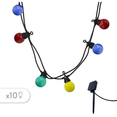 Guirnalda de luces solares - LUMISKY - PARTY GUINGUETTE SOLAR - 5,70 m - 8 modos - 10 bombillas LED multicolores
