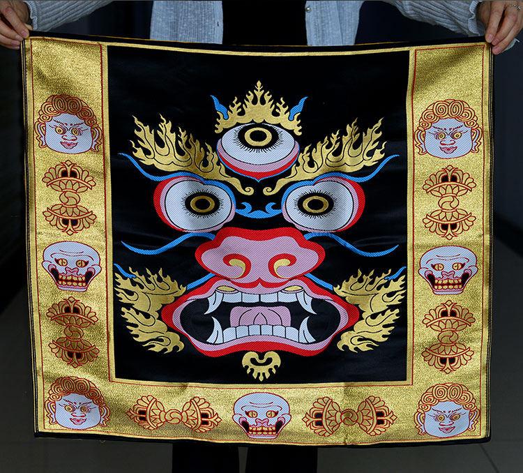 

Tibetan Buddhist Temple Supplies Embroidered Three Eye Protective Tablecloth Table Cover Hanging Curtain Fabric Decorative Items