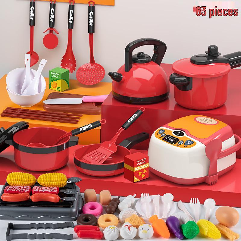 Kids' Pretend Play Kitchen Set: Cooking Toys with Cutting Fruit