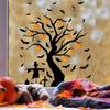 Bat Pumpkin Tree Window Sticker Waterproof Glass Sticker Creative Door Sticker  Home Decor