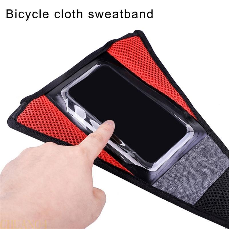 A1A2 Protector Cover Bike Frame Sweat Guard with Touch Screens Phone Pouch for Bike Trainer Indoor Cycling Training Sweat Net