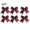 Christmas Tree Bow Decorations Glitter Bow, Gold Sparkling Ribbon Hanging Ornament for Powder Ties Gifts Wreath Gift Box, Festive Wedding Party Decor