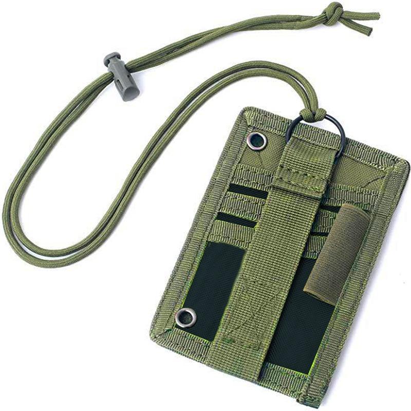 Id Card Holder Army Tactical Multi Functional Portable Id Card Case Patch Neck Lanyard And Credit Card Organizer