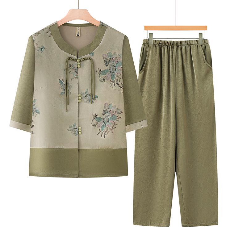 Summer Fashion Set for Middle-Aged & Elderly Women: 2026 New Style Top - Perfect for Mom & Grandma's Mother's Day
