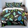 Multiple Sizes Colorful Leaf Pattern Print Bedding Set 1 Duvet Cover 2 Pillowcases For Adult And Children Luxury Gift Full Size