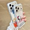 Cute Snoopy hug Charlie friend Holder Phone Case For iPhone 11 12 13 14 15 16 17 Pro Max Plus Funny Snoopy bracket TPU Cover