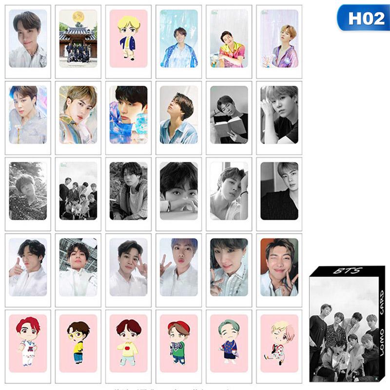 Pocztówka BTS Karta LOMO 30 sztuk w pudełku Plakaty Zestaw pocztówek pamięciowych Kartki z życzeniami Pocztówki prezentowe