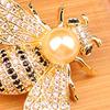 Animal Brooch Sparkling Rhinestones Faux Pearl Bee Design Clothes Pin Anti-oxidation Jewelry Clothing Accessories