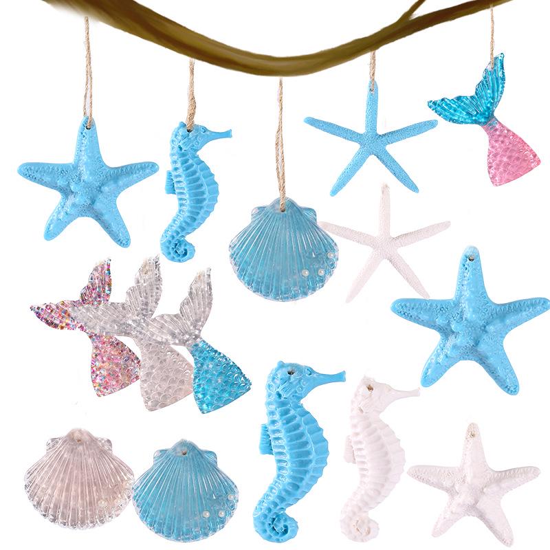 Mini Starfish, Seahorse & Seashell Ornaments - Resin Marine Charms for DIY Terrarium Decoration
