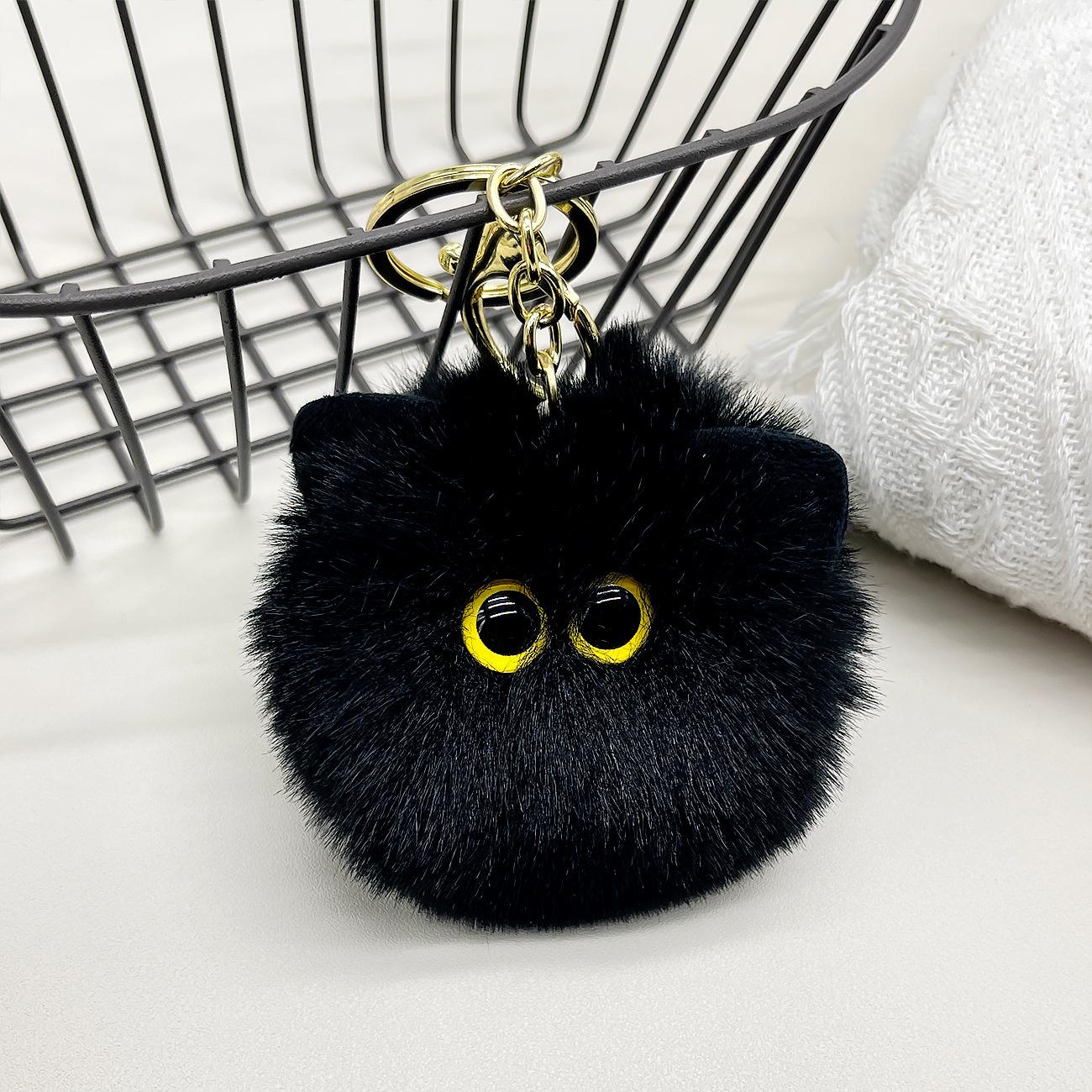 

Blush Cat Ball Original Style Cartoon Handmade Plush Pendant Cat Keychain Girly Present designed for Girls great for daily use