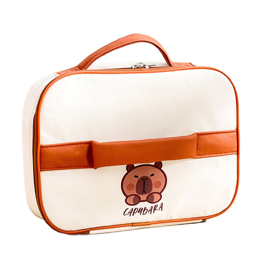 Fun Capybara Lunch Bag Easy To Carry Oxford Cloth Food Container with Aluminum Foils Lining Meal Holder for Picnics