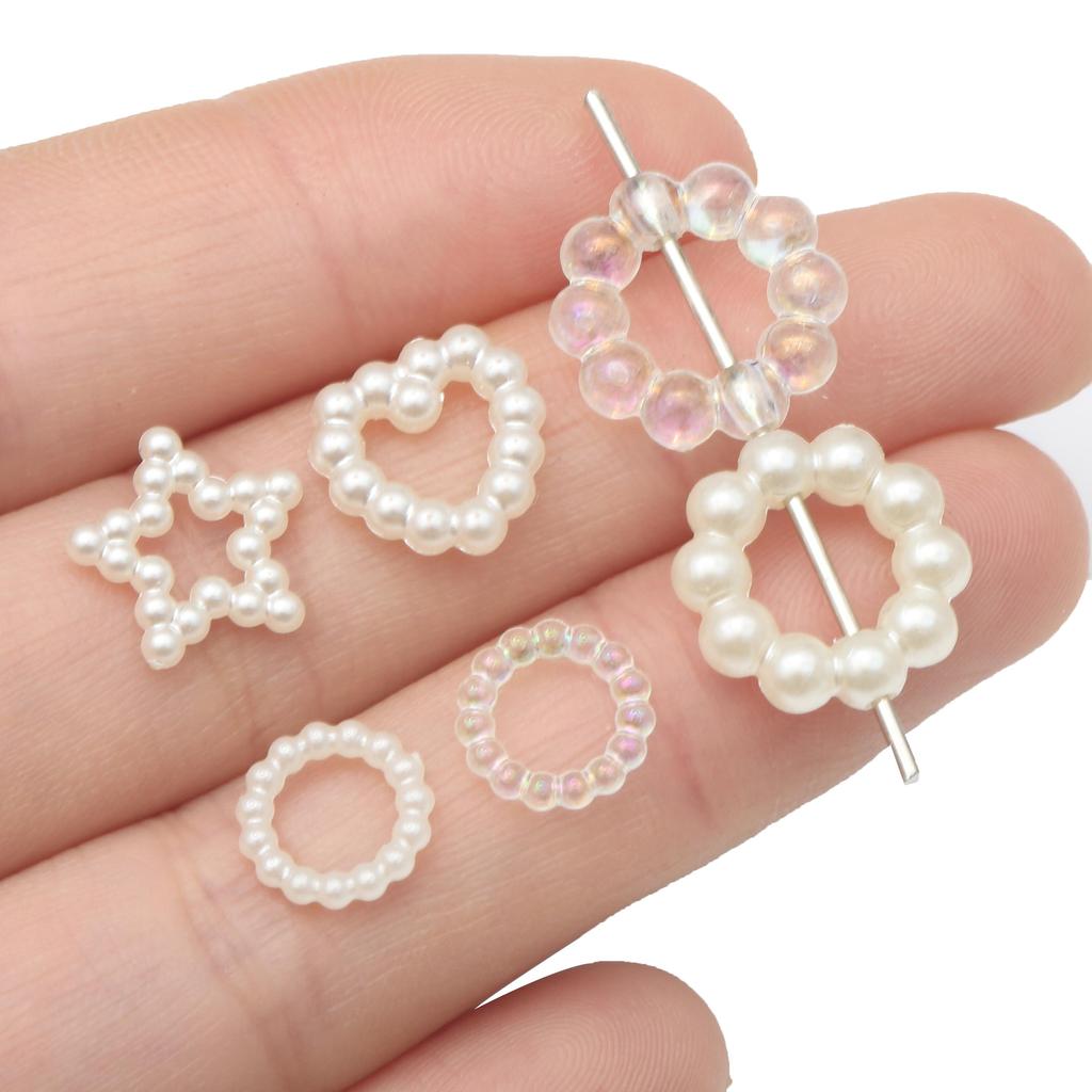 Akrylgeometri Pearl Circle DIY-tillbehör för smyckenstillverkning Örhängen Armband Halsband