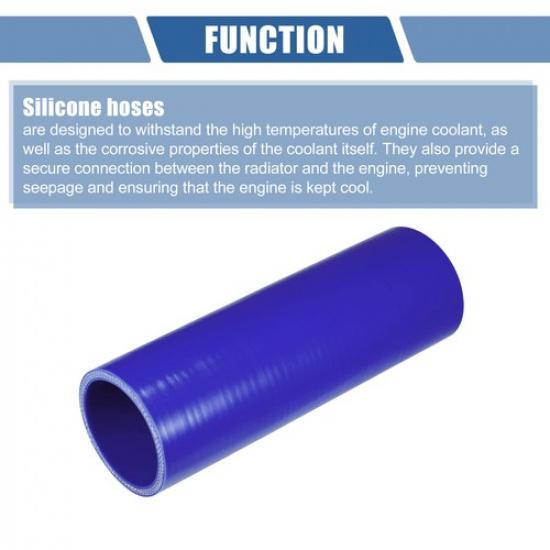 57mm 224" ID 200mm 787" Length 0 Degree Blue Car Silicone Hose Universal