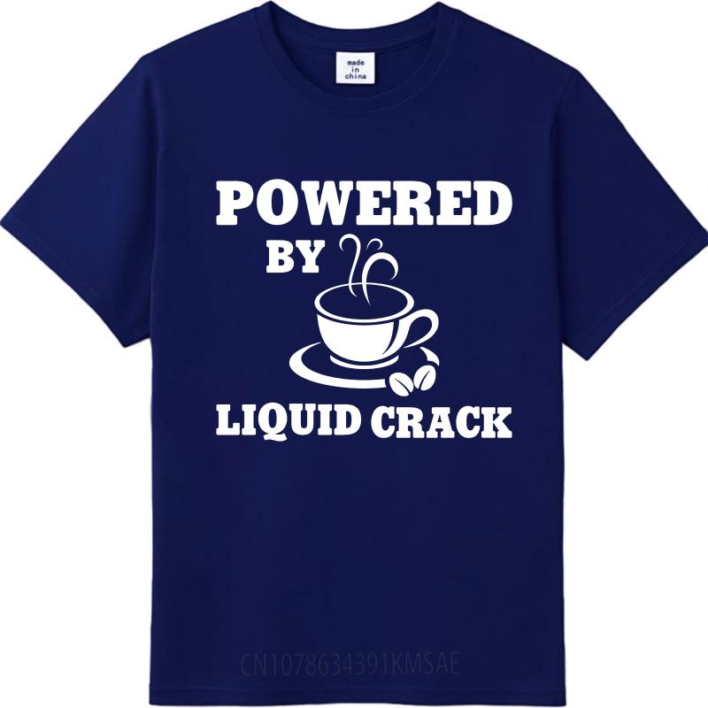 

Daily Wear Summer Boys Tshirt Powered By Liquid Crack Coffee Cup Short Sleeve Comfortable O Neck Tshirt Relaxed Fit Tshirt as the picture3590 темно-синього кольору