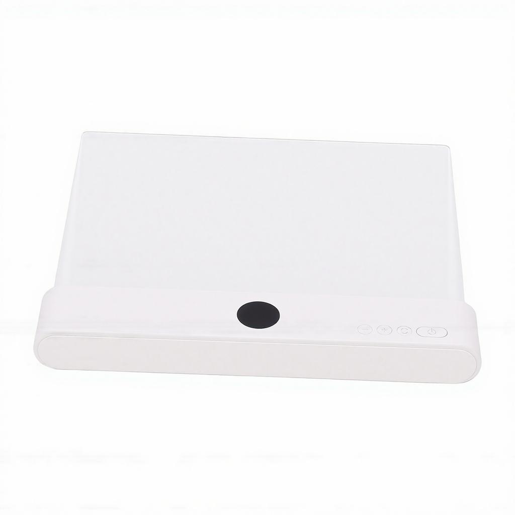 Flat Book Light USB Rechargeable LED Full Page Light with Timer Dimmable Panel Plate Book Lamp for Reading White