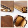 Whatna Natural Thick Cowhide Leather Coin Coin and Mini Small Card Genuine Leather Earphone Storage Case Purse, Case, Men's Women's Wallet, Wallet,