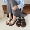Beautiful flat Roman sandals women's 2025 new summer wear with skirt casual sports cover toe beach shoes