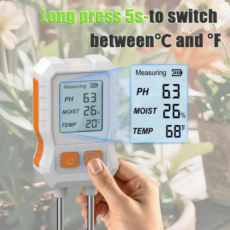 Easy To Use Soil Analysis for Acidbase Value Temperature and Humidity Measurement Featuring Digital Screen In Garden Home