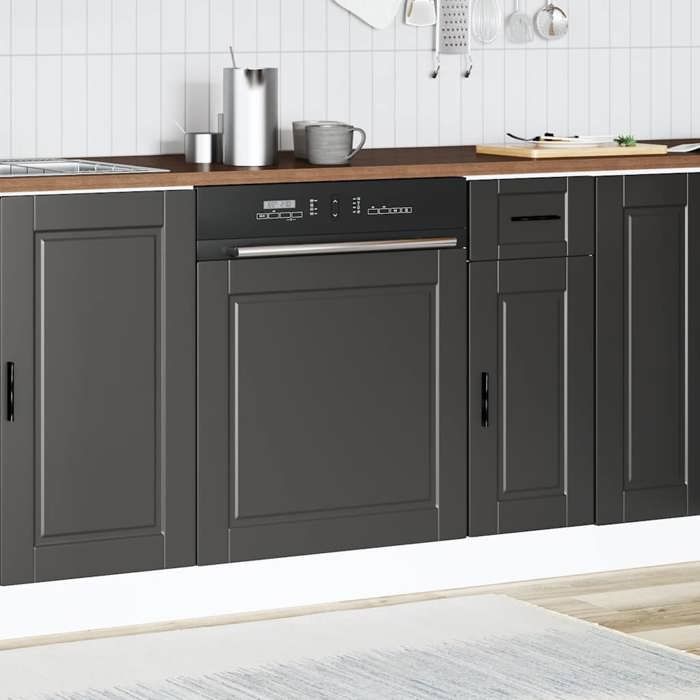VidaXL Dishwasher Panel Porto Black 60x1.5x67 Cm 854138
