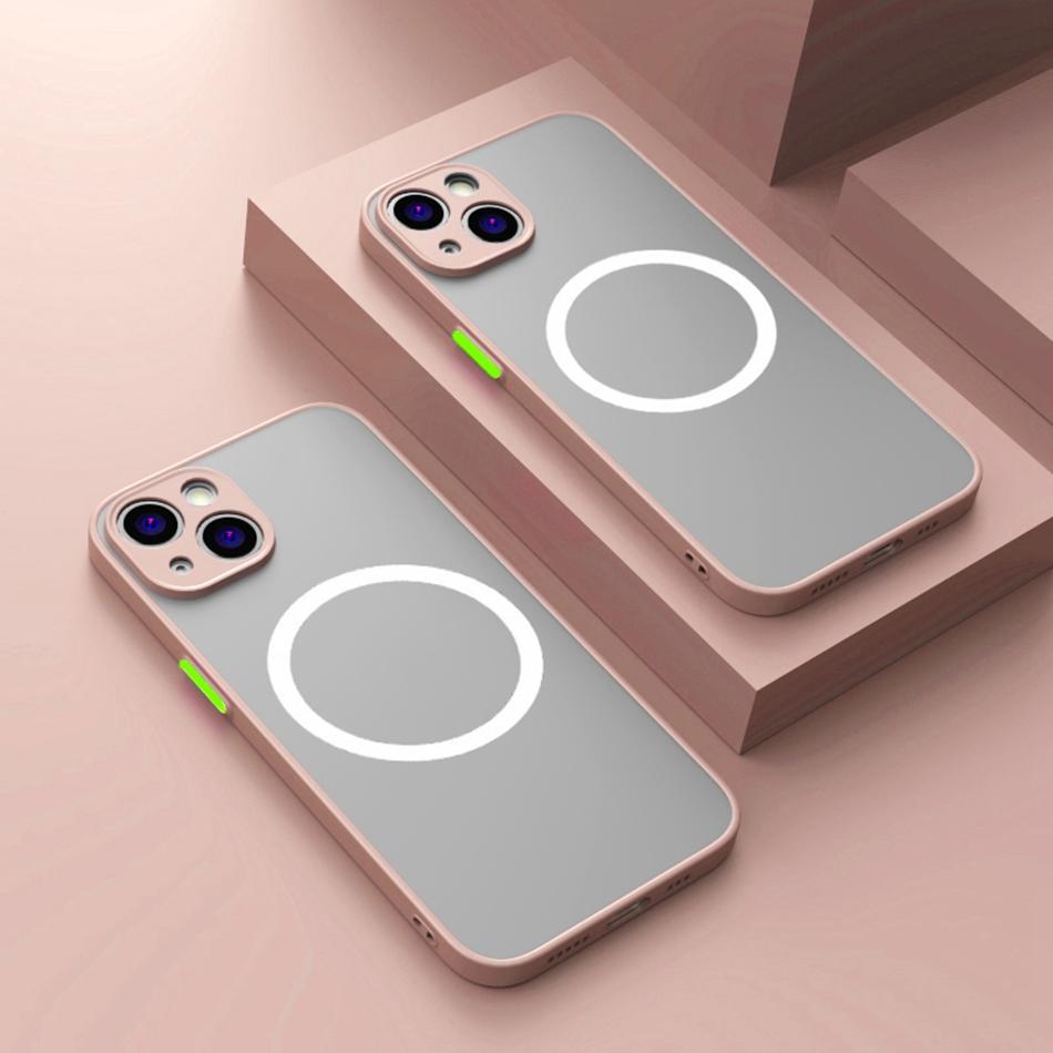 Color Blocking Hard PC Matte Magnetic Case for For Iphone 17 AIR 14 1 16 Plus 13 11 12 17 Pro Max Shockproof  Cover