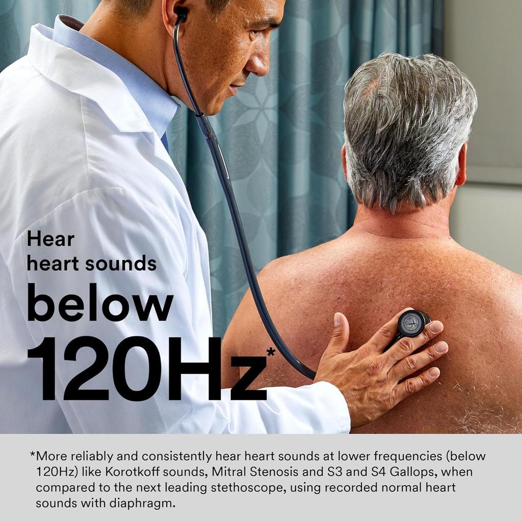 Cardiology Stethoscope 6151 with Tube and Chestpiece Black 3M™ Littmann® IV™ High-Sensitivity Two-in-One Adult/Pediatric (Silver/Stainless Steel),