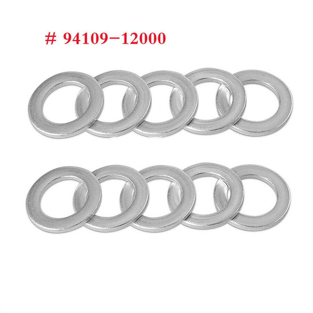 10pcs Engine Oil Drain Plug Washer Gaskets 14mm 94109-12000 Aluminum For Honda For Acura Civic Odyssey For CRV Auto Parts Engine Gaskets 6