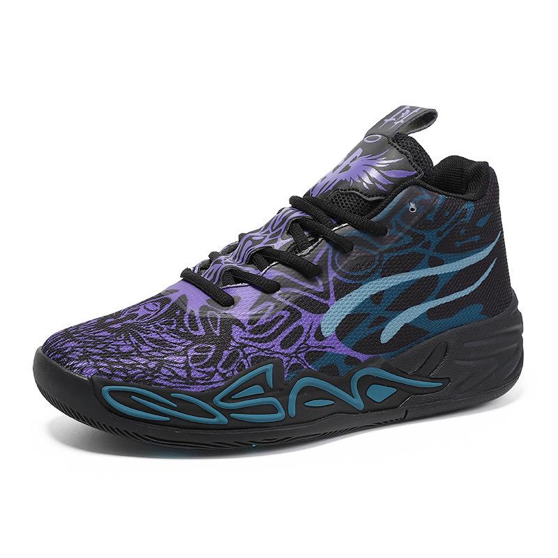 739 men's and women's basketball shoes spring, autumn and winter medium and high-top mesh mandarin duck color scheme fashionable couple non-slip