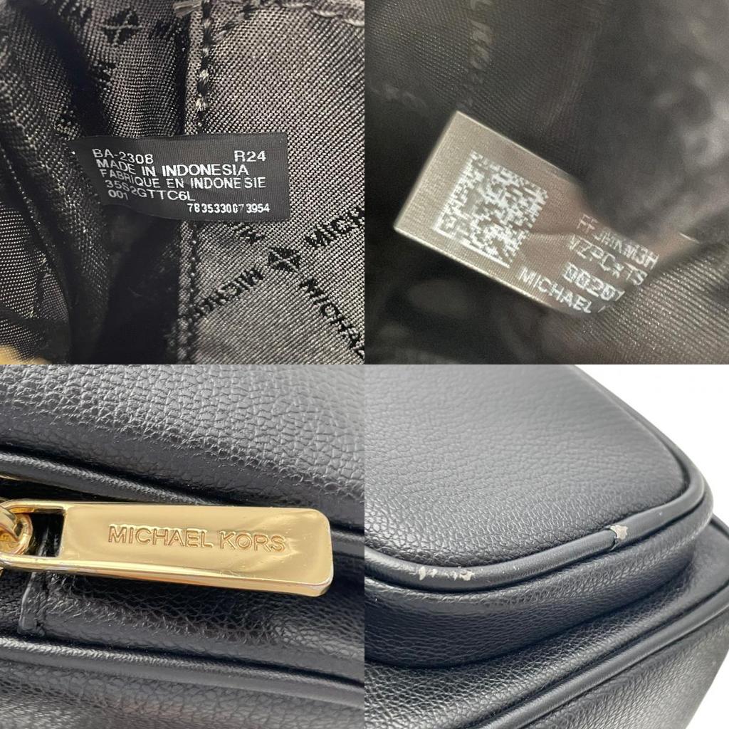 Used Michael Kors Shoulder Bag / Crossbody Bag JET SET ITEM JET SET ITEM Medium Pocket CrossbodyShoulder Bag black/gold leather Women