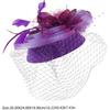 VALICLUD Bridal Hair Accessories Fascinator Headwear Vintage Purple Mesh Flower Mini Hat Wedding Headpiece for Women Special Occasion Banquet