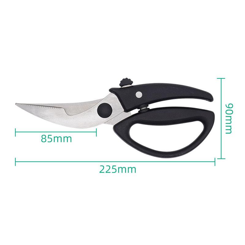 PP Handle Seafood Chicken Bone Cutting Tools Household Stainless Steel Blade Kitchen Scissors with Effort Saving Spring