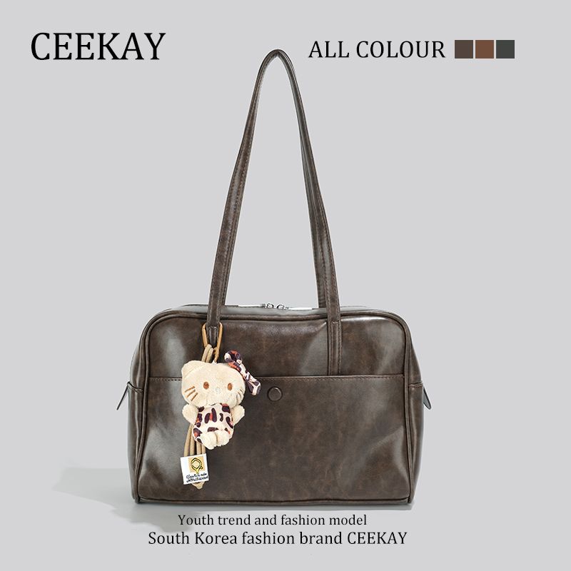 

Ceekay Genuine Goods Special-Interest Design Fancy Accessible Luxury Bag Female 2025 New Arrival Underarm Bowling Tote Coffee