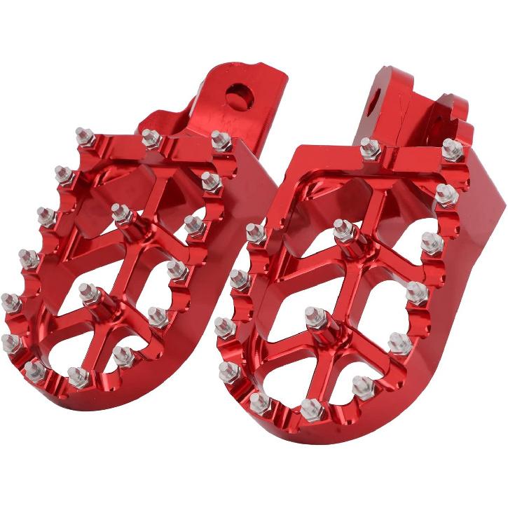 Dirt Bike Fußrasten, Motorrad Fußrasten Breitere Fußrasten Rastpedal CNC für CRF 110 CRF110F 2013-2023 CRF125F 2014-2023 Rot