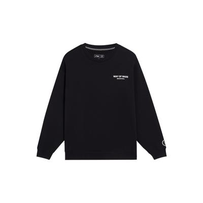Li-Ning Wade Series Alphabet Pullover Long Sleeve Crew Neck Knit Sweater Men Sweater Black AWDS813-4