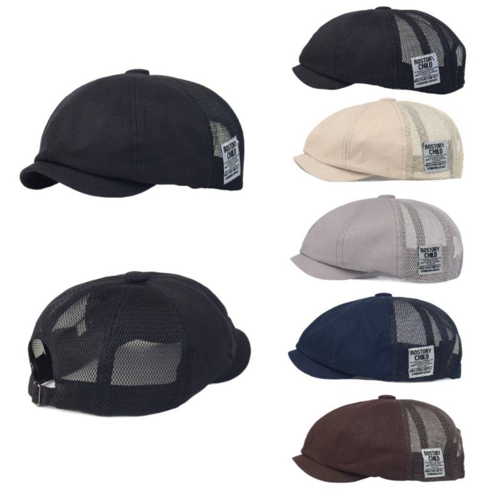 Breathable Berets Hat Mesh Baseball Cap Vintage Newsboy Caps  Men