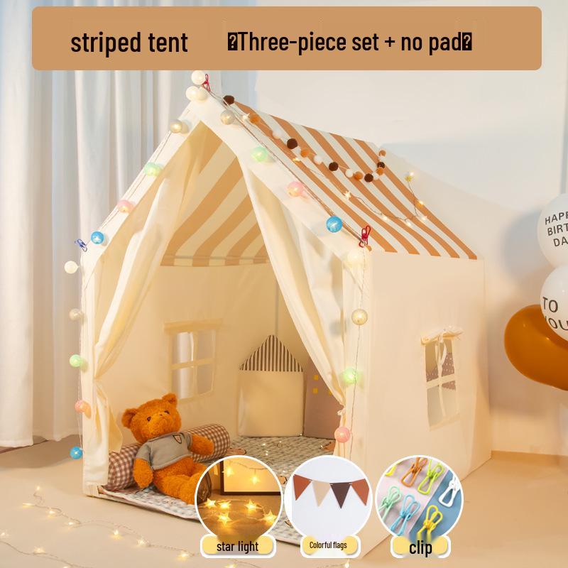 Kids' Indoor Castle Play Tent for Girls & Boys: Princess Room with Separate Beds