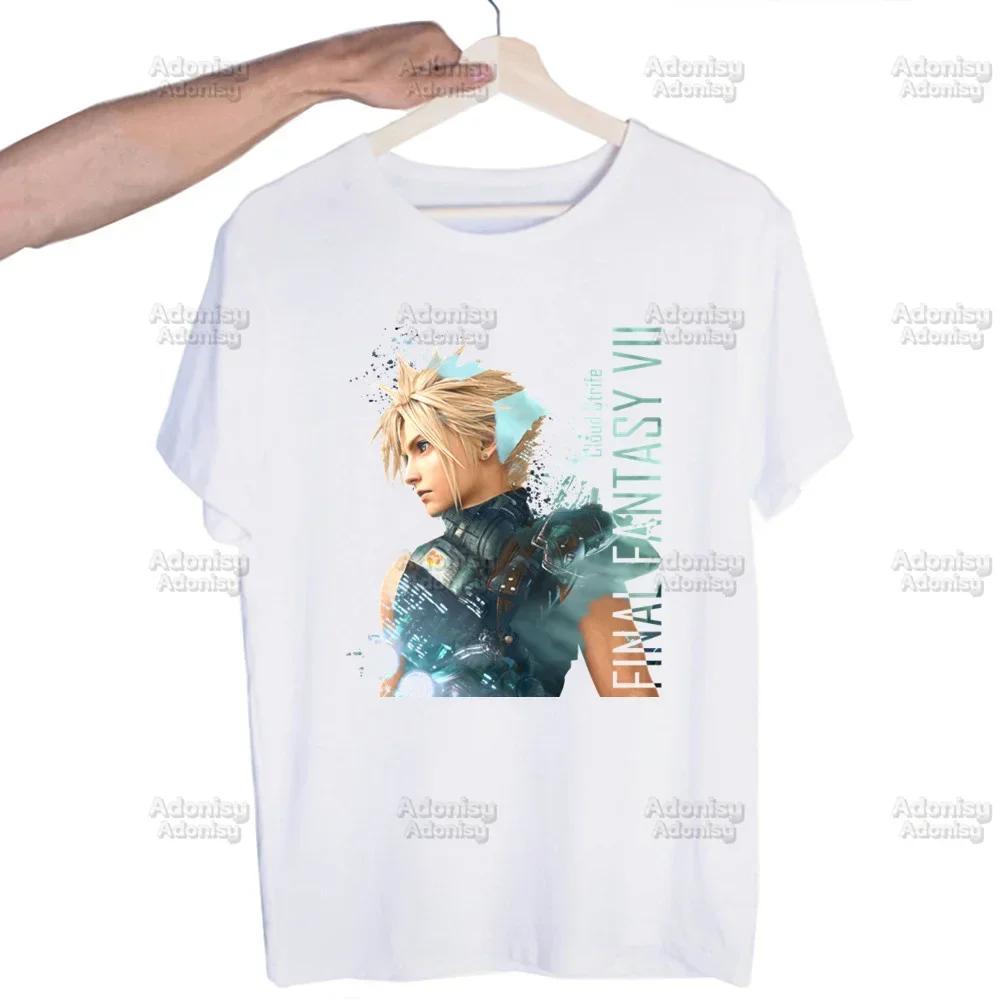Final Fantasy 7 Fan Art Harajuku Men's Tshirt Printed Unisex Short Sleeve T-shirt Cool Cartoon Casual Male Streetwear Tops
