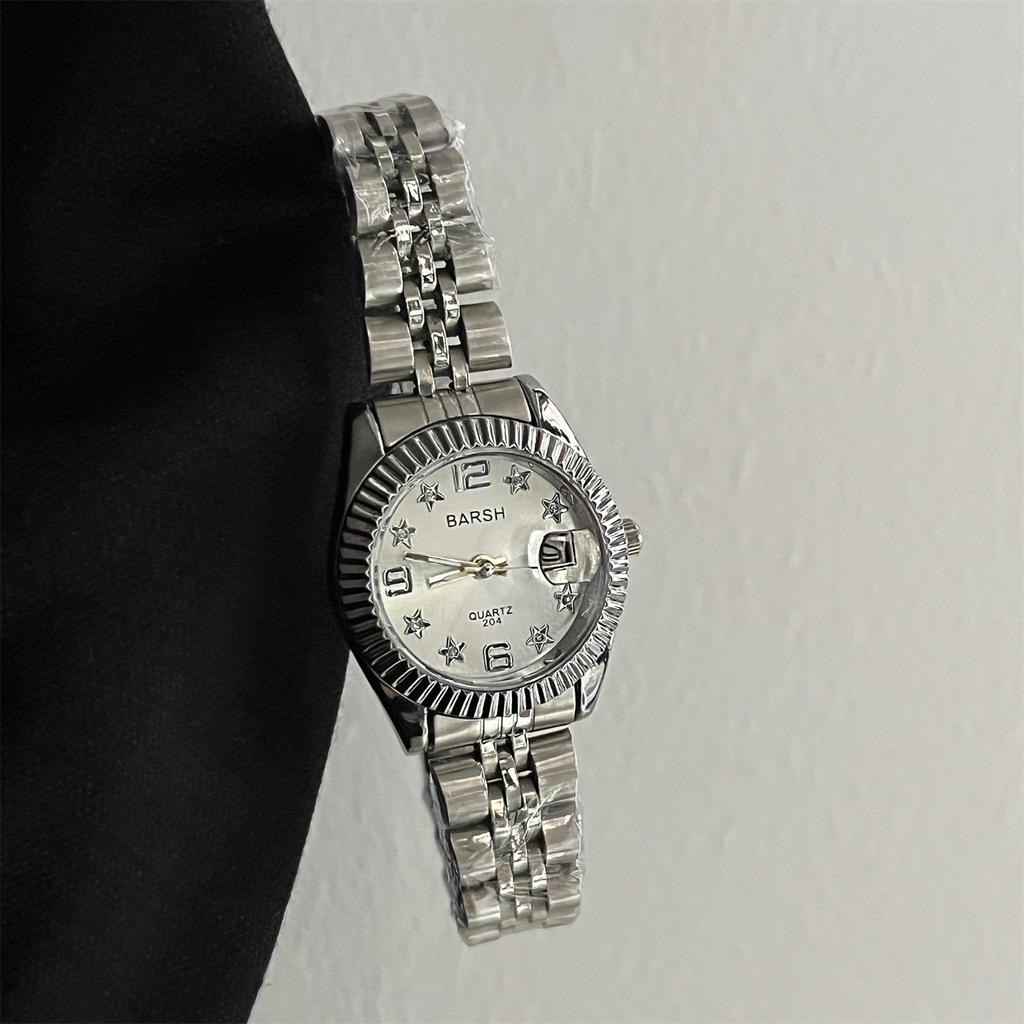 Drainage Pentagram Diamond Watch Women'S Calendar Steel Belt Retro Simple Temperament Women'S Quartz Watch