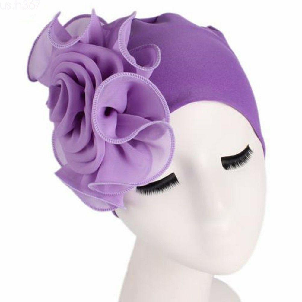 Womens Hair Loss Head Scarf Turban Cap Big Flower Muslim Cancer Chemo Hat Cover