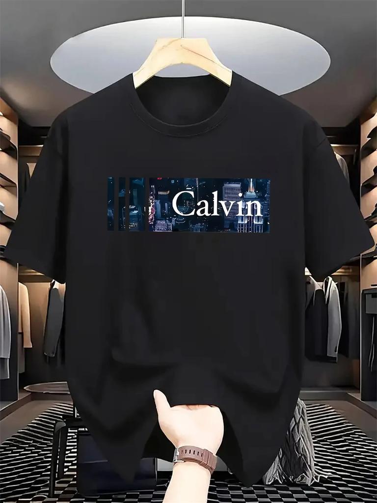 Sommermode 100% reine Baumwolle Herren T-Shirt, lässig und atmungsaktiv, hochwertiger Buchstabendruck, weich und bequem