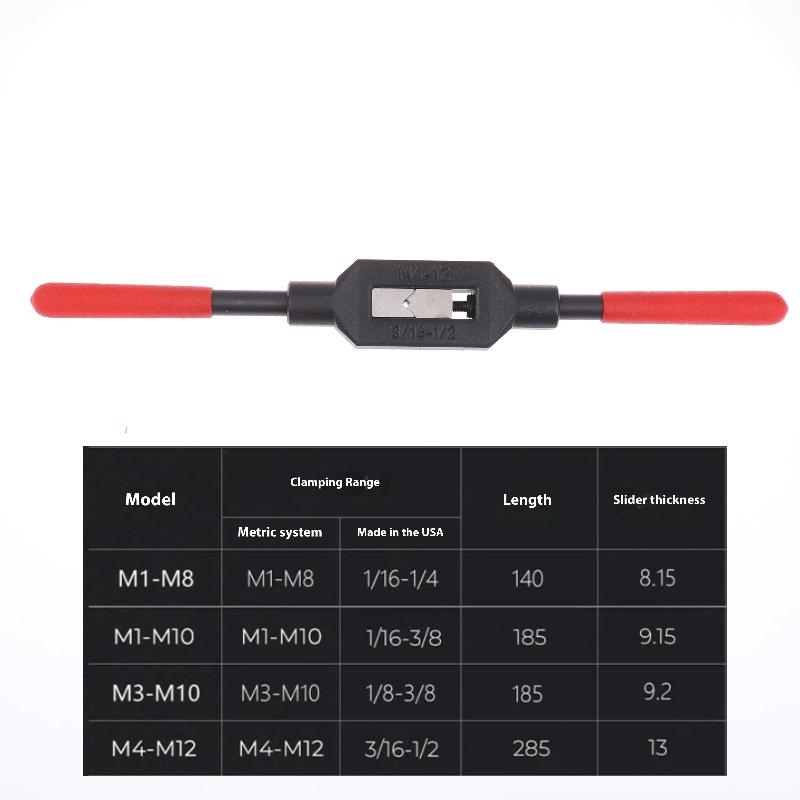 Adjustable Tap Wrench Handle For M1-M8/M1-M10/M3-M10/M4-M12 Metric Taps Superhard High Carbon Steel Tap Reamer Hand Tools