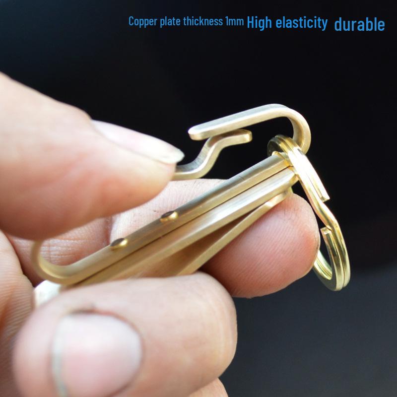 Retro Messing- und Kupfer-Schlüsselanhänger mit Hüftaufhänger und Schnallenring