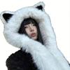 A Soft Polyester Faux Fur Cat Ear Hat with an Integrated Scarf, Suitable for Both Men And Women In Winter, Stylish And Unisex,