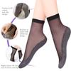 10 Pairs of Spring Summer Women's Soft Velvet Silk Socks with Non-Slip Bottom, Splice Transparent, Ultrathin and Breathable