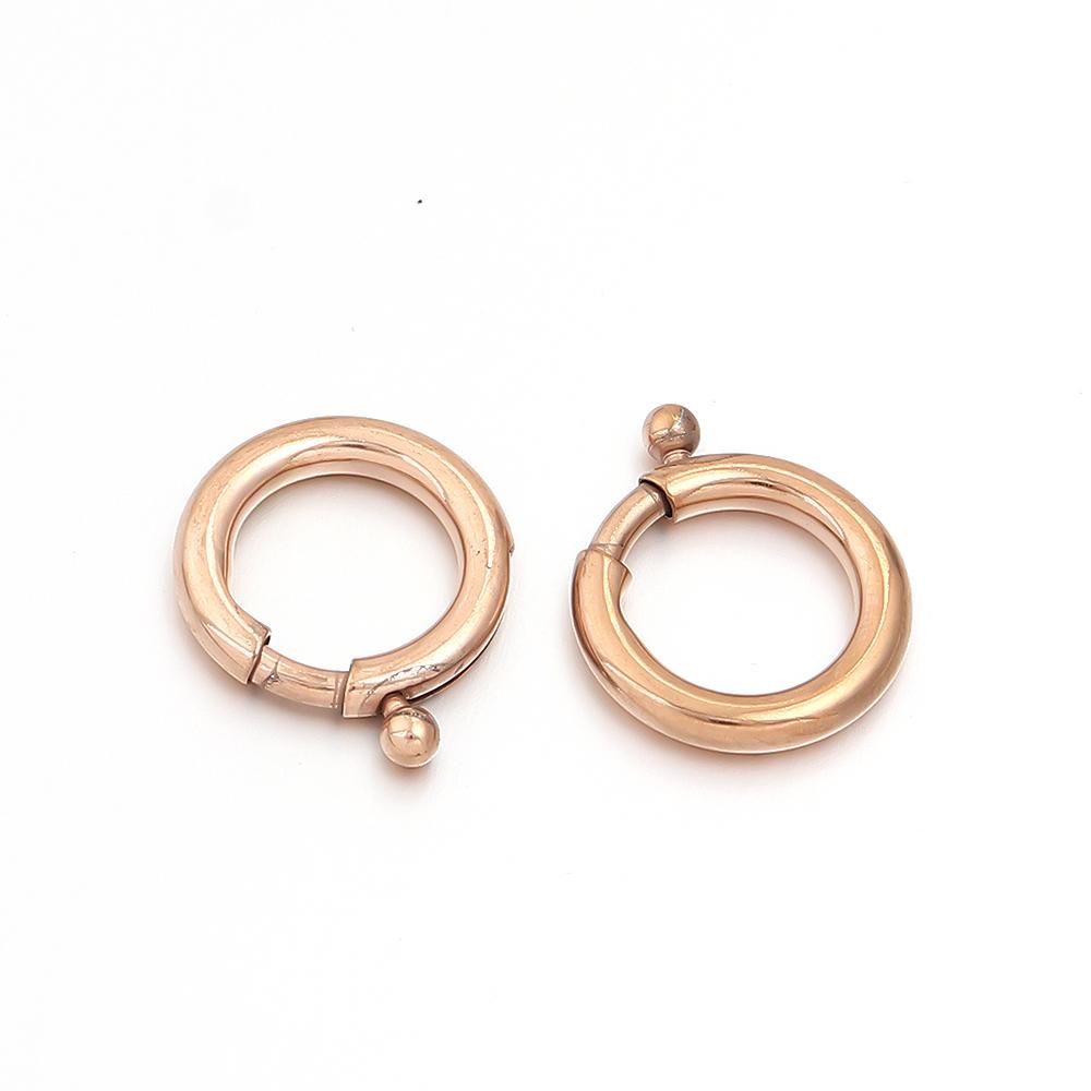 2Pcs Stainless Steel Spring Clasps Round Ring Clasps Hooks Jewelry End Connectors For DIY Handmade Bracelet Necklace Accessories