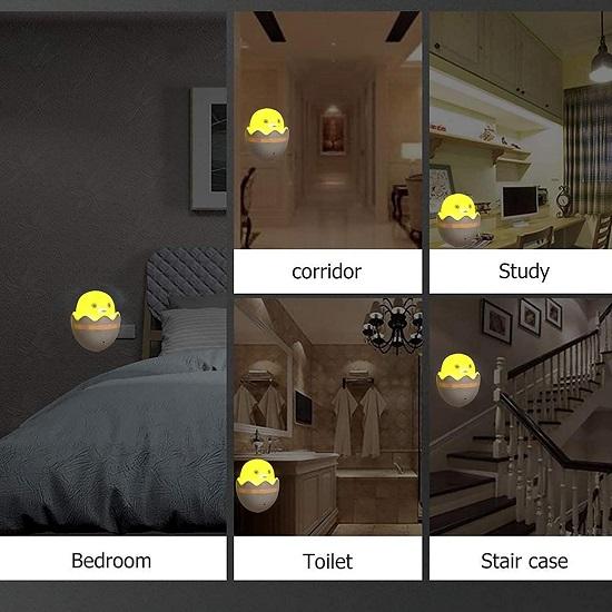 Duck Shaped Night Light Lamp Plastic, Assorted, Pack of 1Led