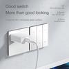 Ultra-Thin Grey 13A 220V-250V Electric Light Switch Socket Scratch-Resistant Tempered Glass Panel Wall Switch Big Touch Panel