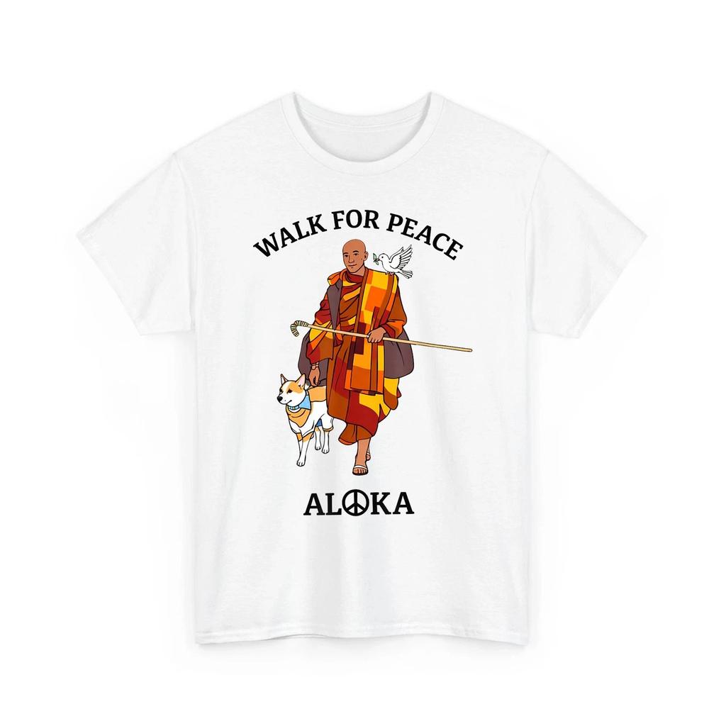 Peace Walking Monks and Aloka Dog Walk for Peace Retro Unisex T-Shirt