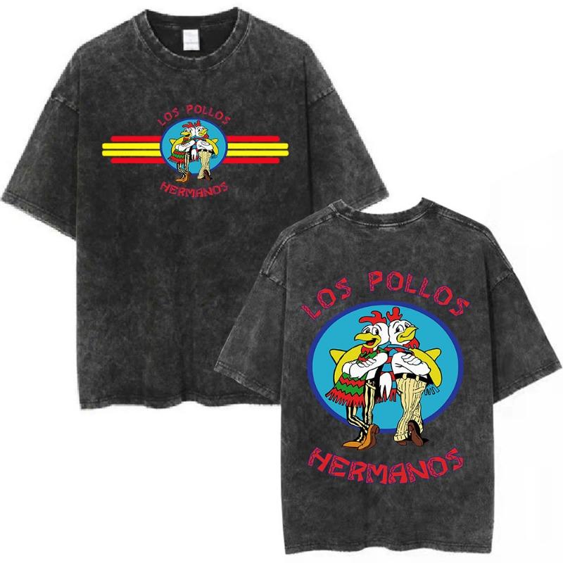 Heisenberg Breaking Bad Vintage Washed T Shirt Better Call Saul Graphic Print T-shirts Women's Pure Cotton Short Sleeves Tee Shirt