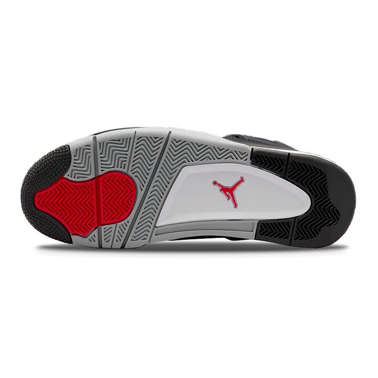 Air Jordan 4 Retro SE GS Tela Nera Scarpe da Ginnastica per Bambini Bianco Rosso Fuoco Grigio Acciaio Chiaro DV0553-006